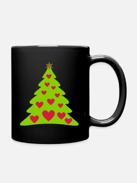 Christmas Weihnachtsbaum Christbaum Weihnachtsbaum - Tasse einfarbig - Schwarz