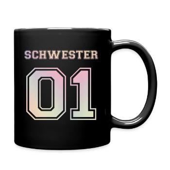 Schwester 01 Familie Sis Sister Geschenk bday - Full Colour Mug - black - Right