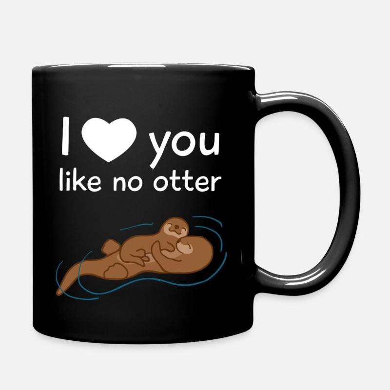 Maman bébé loutre - Mug uni - noir