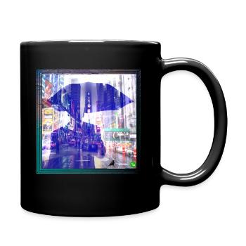 optische Täuschungen - Tasse einfarbig - Schwarz - Rechts