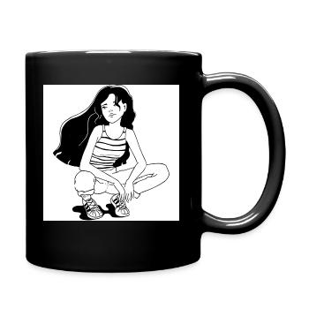 Mode Mädchen - Tasse einfarbig - Schwarz - Rechts