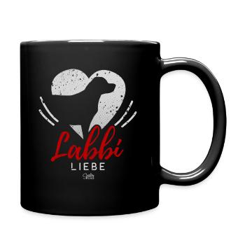 Labrador Liebe mit Herz - Tasse einfarbig - Schwarz - Rechts
