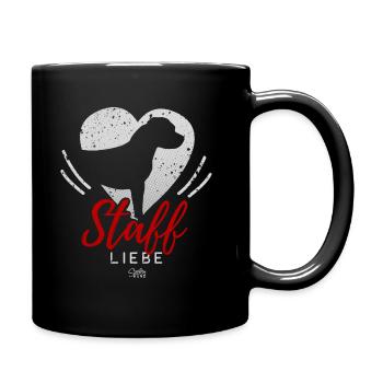 American Staffordshire Liebe mit Herz - Tasse einfarbig - Schwarz - Rechts