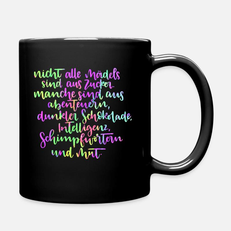 Nicht alle Mädels sind aus Zucker - Tasse einfarbig - Schwarz