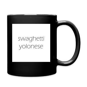 Swaghetti Yolonese! White check gift idea - Full Colour Mug - black - Right