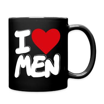Ich bin schwul Ich liebe Männer - Tasse einfarbig - Schwarz - Rechts
