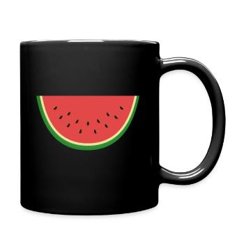 Wassermelone Watermelon Motiv - Tasse einfarbig - Schwarz - Rechts