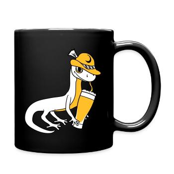 lizard beer bavaria alcohol drinking pa - Full Colour Mug - black - Right