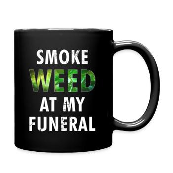 Cannabis hemp leaf marijuana reggae hemp gift - Full Colour Mug - black - Right