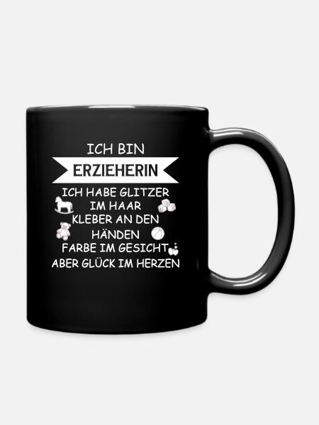 Abschiedsgeschenk Erzieherin Kindergarten Geschenk - Tasse einfarbig - Schwarz