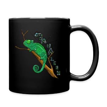 Chamaeleon - Tasse einfarbig - Schwarz - Rechts