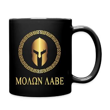 Sparta - molon labe - GOLD - Full Colour Mug - black - Right