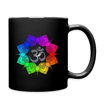 OM Mandala Yoga Meditation Buddhismus Geschenkidee - Tasse einfarbig - Schwarz - Rechts