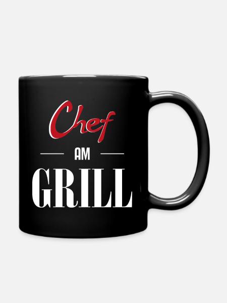 Chef am Grill - Tasse einfarbig - Schwarz