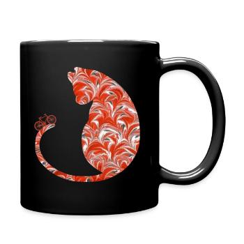 katze mit fahrrad e 231 - Tasse einfarbig - Schwarz - Rechts