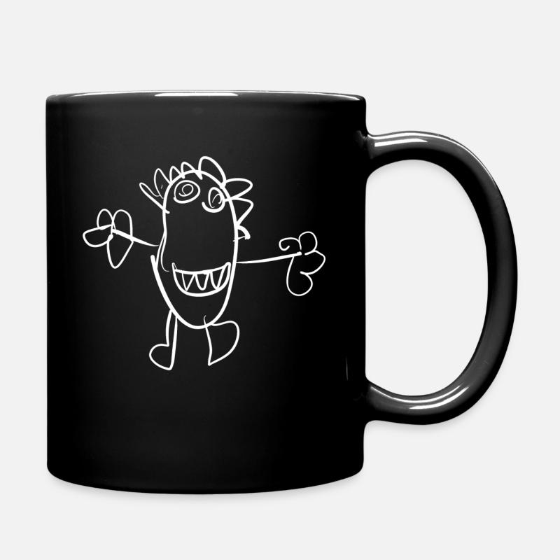 Laura's Monster - Kinderzeichnung - Tasse einfarbig - Schwarz