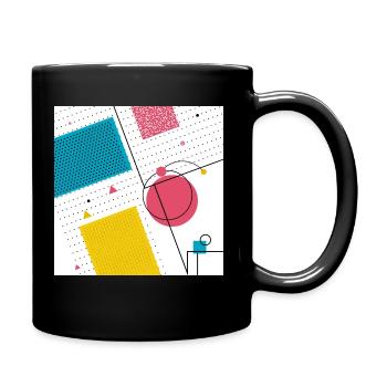 Farben Formen Abstrakt - Tasse einfarbig - Schwarz - Rechts