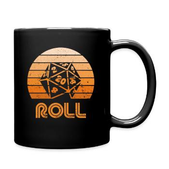 Retro Sunset D20 Roll - Full Colour Mug - black - Right