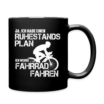 Ruhestand Rennrad Fahrrad Rentner Geschenk - Tasse einfarbig - Schwarz - Rechts