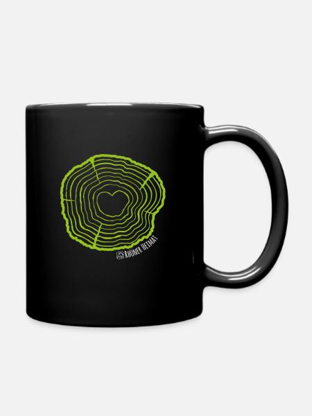 "Baumscheibe" - Dein Stück Baum aus der Rhön. - Tasse einfarbig - Schwarz