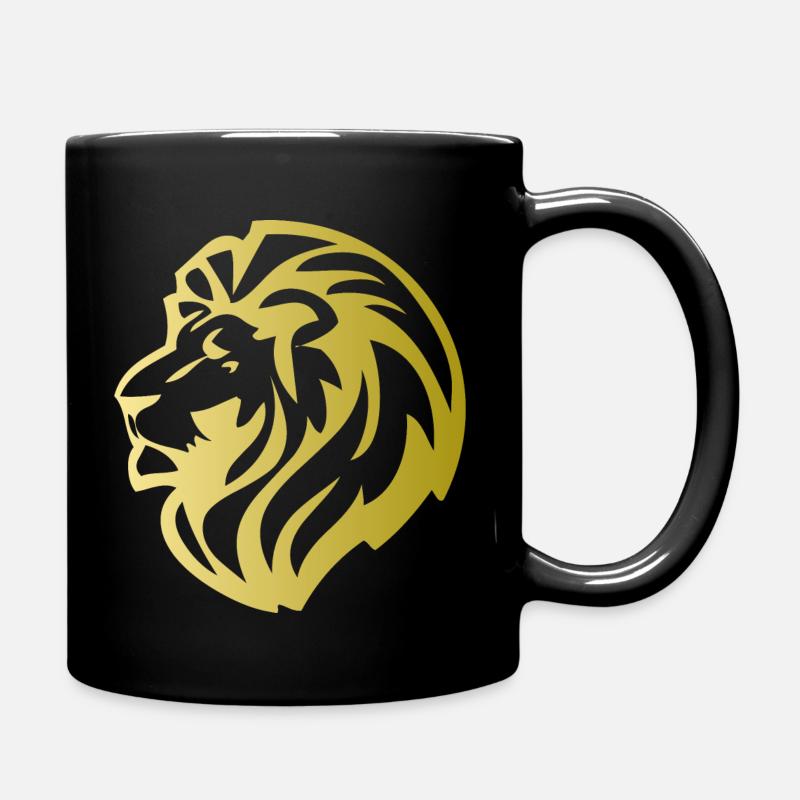 tête de lion - Mug uni - noir