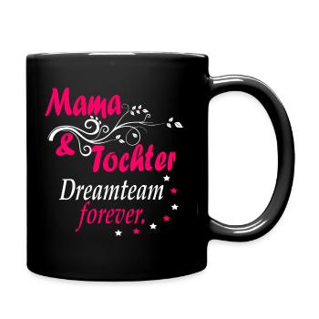 Mama und Tochter Outfit Dreamteam forever Partner - Tasse einfarbig - Schwarz - Rechts