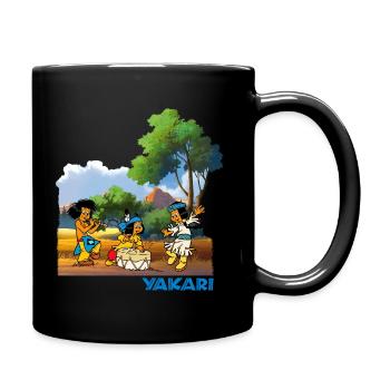 Yakari Les amis avec le tambour Tee shirt manches - Mug uni - noir - Droite