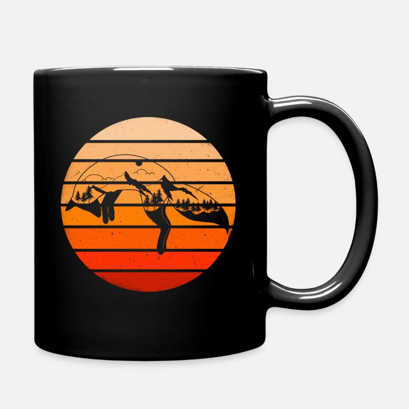 Fox forest mountains gift idea - Full Colour Mug - black