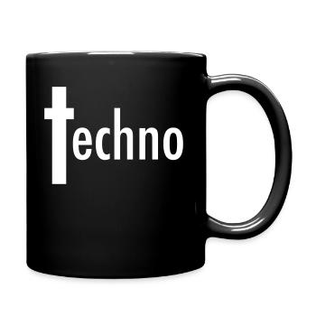 Croix techno love - Mug uni - noir - Droite