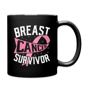 Soutien rose de soutien de survivante du cancer du sein - Mug uni - noir - Droite