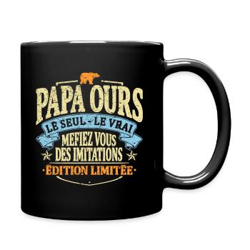 Papa ours - Mug uni - noir - Droite