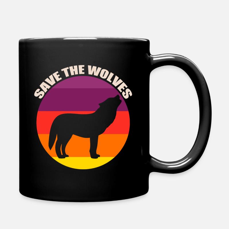 Rette die Wölfe - Tasse einfarbig - Schwarz
