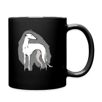 Lévrier blanc - Mug uni - noir - Droite
