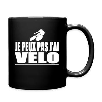 Je peux pas j'ai vélo - Mug uni - noir - Droite