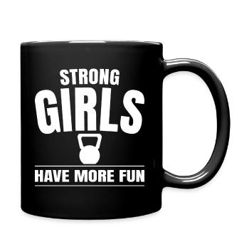 Strong GIRLS - Bodybuilding Frau Kraftsport Damen - Tasse einfarbig - Schwarz - Rechts