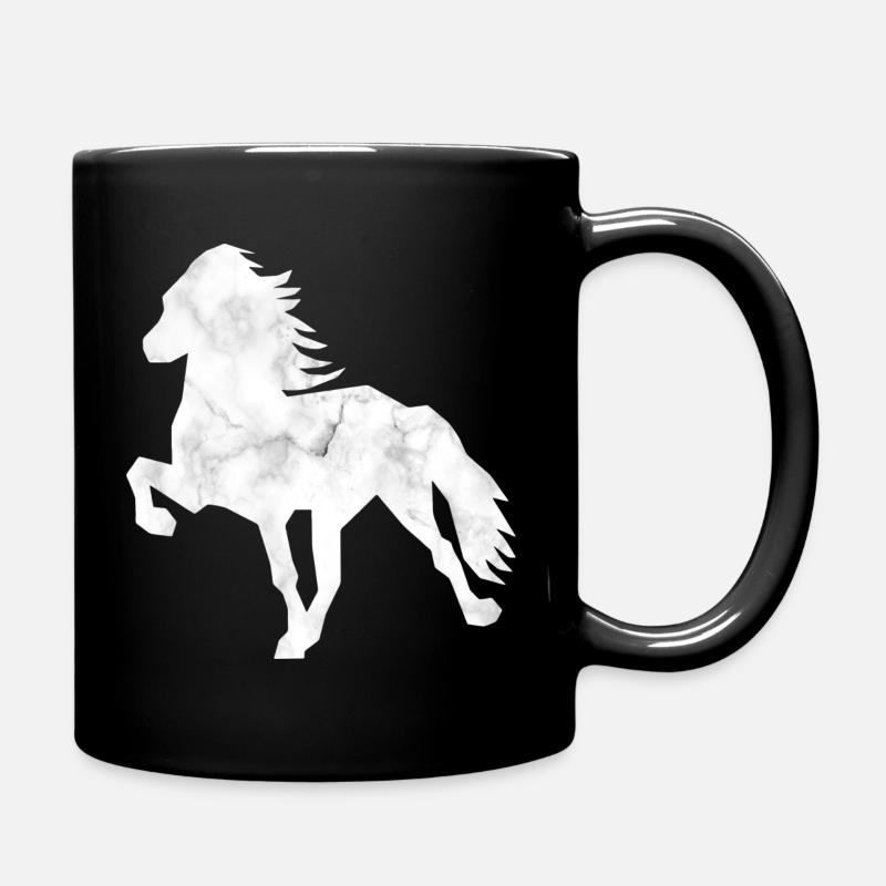 Cheval d’Islande marbre blanc - Mug uni - noir