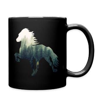 Icelandic horse Forest - Full Colour Mug - black - Right