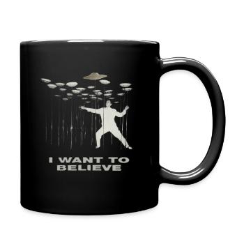 glaube ufo - Tasse einfarbig - Schwarz - Rechts