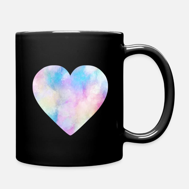Coeur, abstrait, coloré - Mug uni - noir