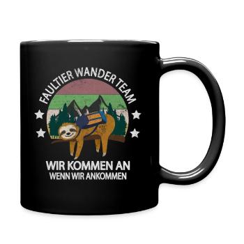 Faultier Wander Team Wandern Abenteuer - Tasse einfarbig - Schwarz - Rechts