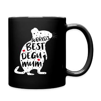 Degu MUM | Geschenk für Deguhalterinnen - Tasse einfarbig - Schwarz - Rechts