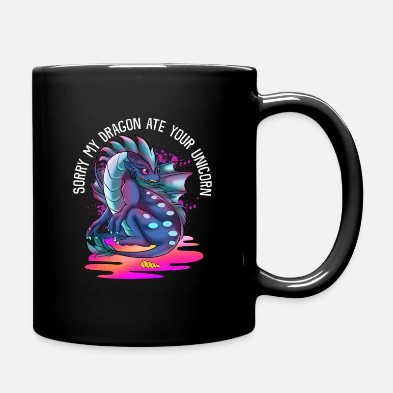 Lustiges Drachen Einhorn Witzige Fantasy Tiere - Tasse einfarbig - Schwarz