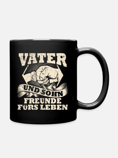 Vater und Sohn - Tasse einfarbig - Schwarz