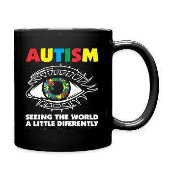 Autism Awareness T- shirts - Full Colour Mug - black - Right