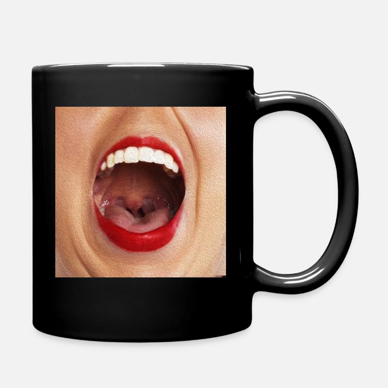 masque: bouche ouverte - Mug uni - noir