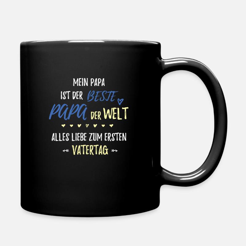 Mein Papa ist der beste Papa der Welt - Tasse einfarbig - Schwarz