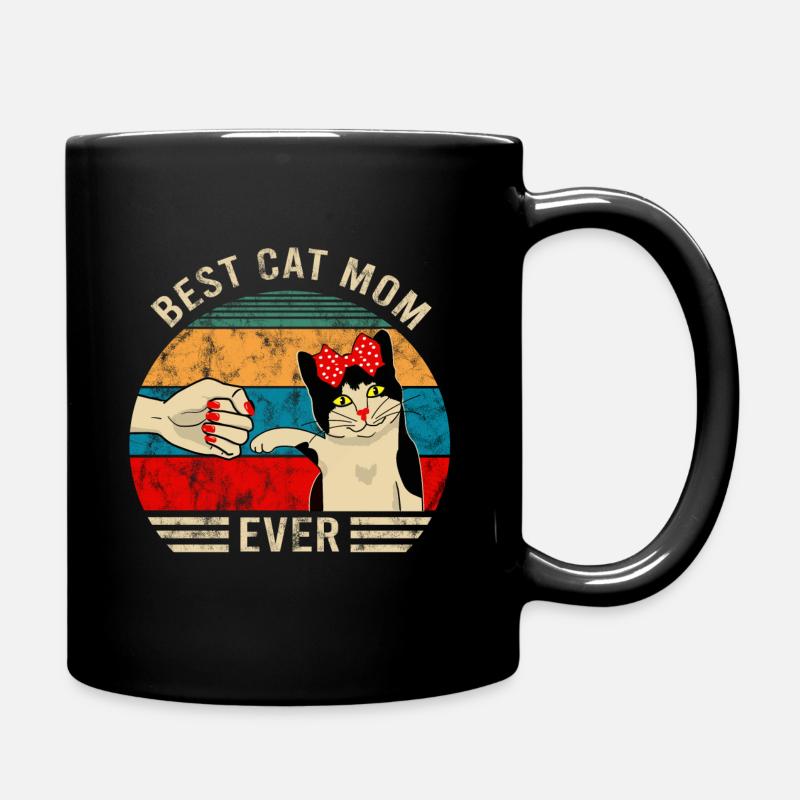 Meilleur chat maman jamais bosse chat vintage chaton amour - Mug uni - noir