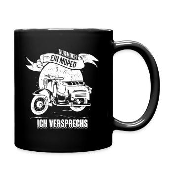 Ostalgie Schwalbe Simson Suhl Moped - mir reichts - Tasse einfarbig - Schwarz - Rechts