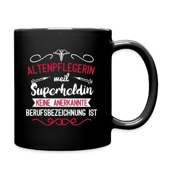 Altenpflegerin Superheldin Altenheim - Tasse einfarbig - Schwarz - Rechts