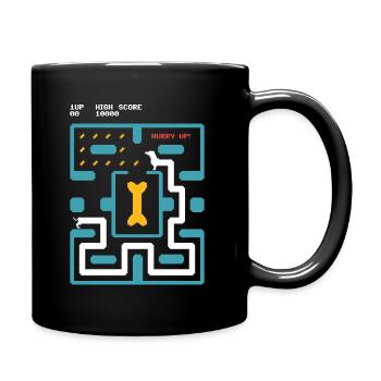 8 Bit Arcade Gaming Dackel Hund 80s Retro Gamer - Tasse einfarbig - Schwarz - Rechts